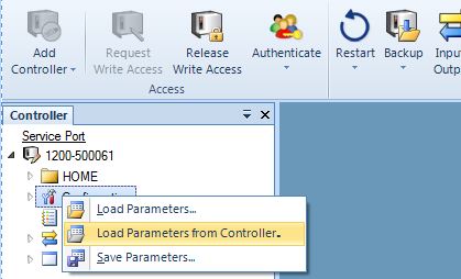 Load parameters from controller